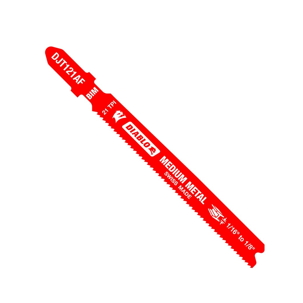 Diablo DJT121AF5 21 TPI Bi-Metal T-Shank Jig Saw Blades for Medium Metal, 3-5/8 in