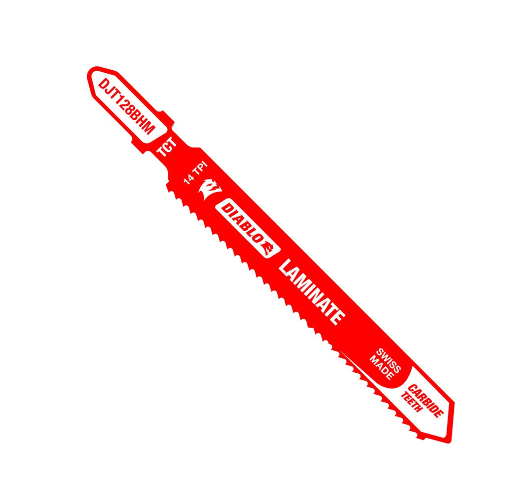 Diablo DJT128BHM Carbide T-Shank Jig Saw Blade for Laminate, 3-5/8 in, 14 TPI