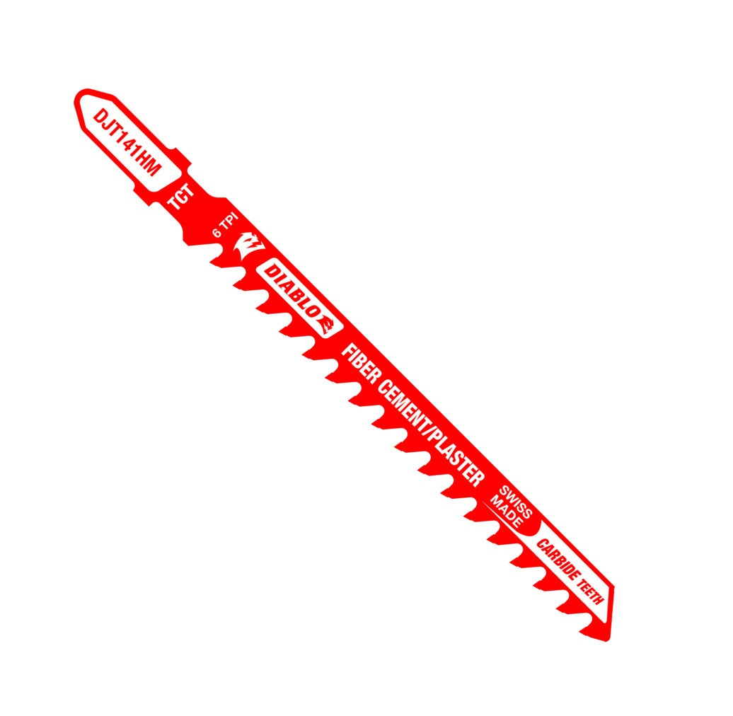 Diablo DJT141HM Carbide T-Shank Jig Saw Blade for Fiber Cement & Plaster, 4 in, 6 TPI