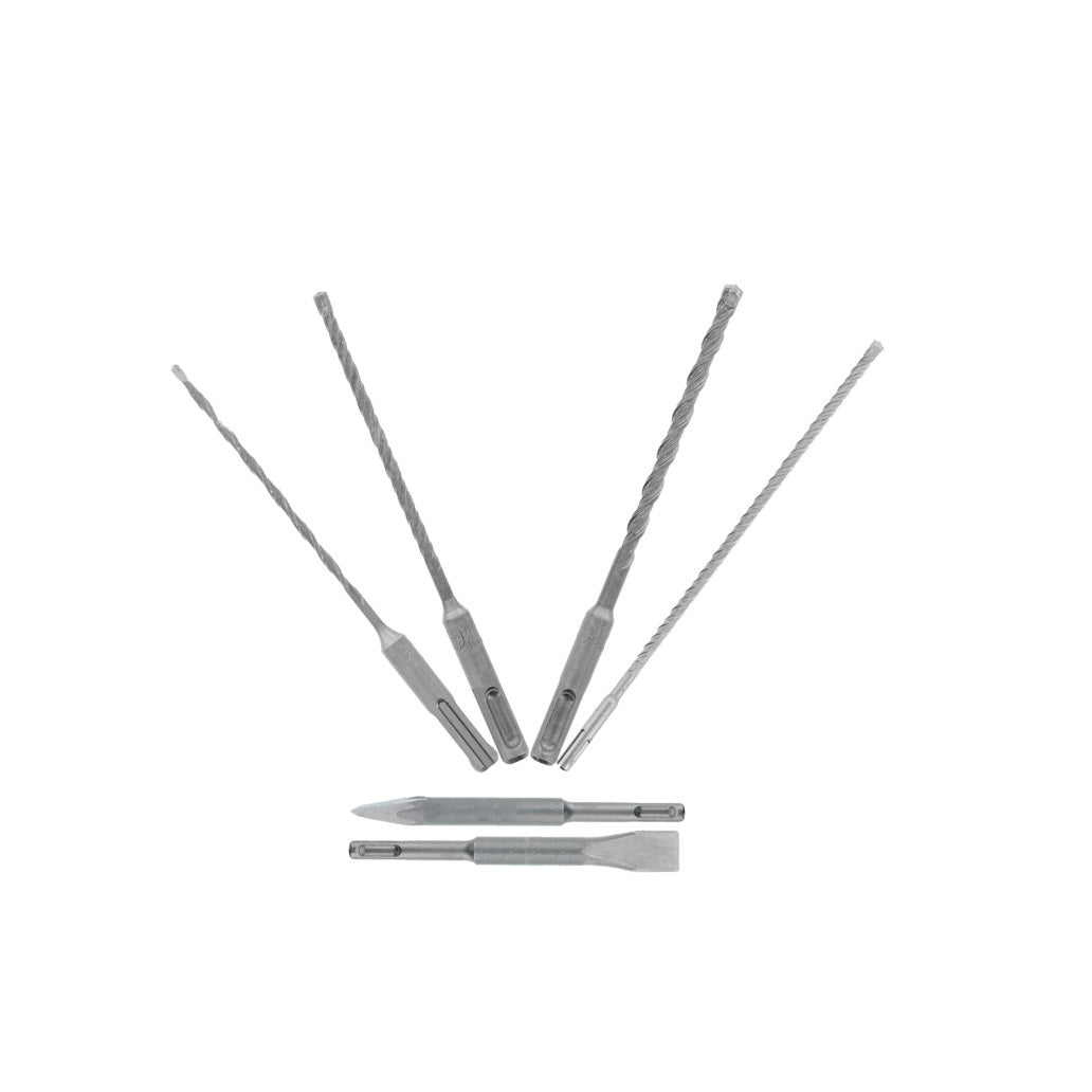Diablo DMAPL9930-S6 Rebar Demon SDS-Plus 4-Cutter Full Carbide Head Hammer Drill Bit & Chisel Set, 6 Piece
