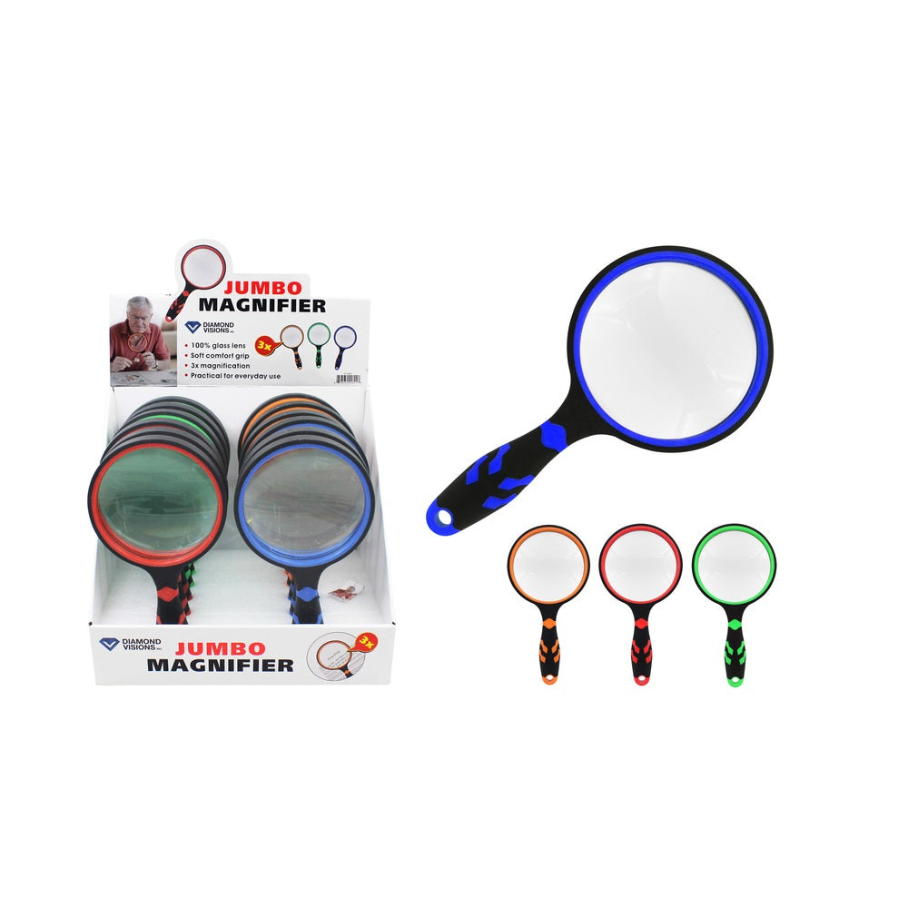 Diamond Visions 11-2601 Jumbo Magnifying Glass, Assorted Colors