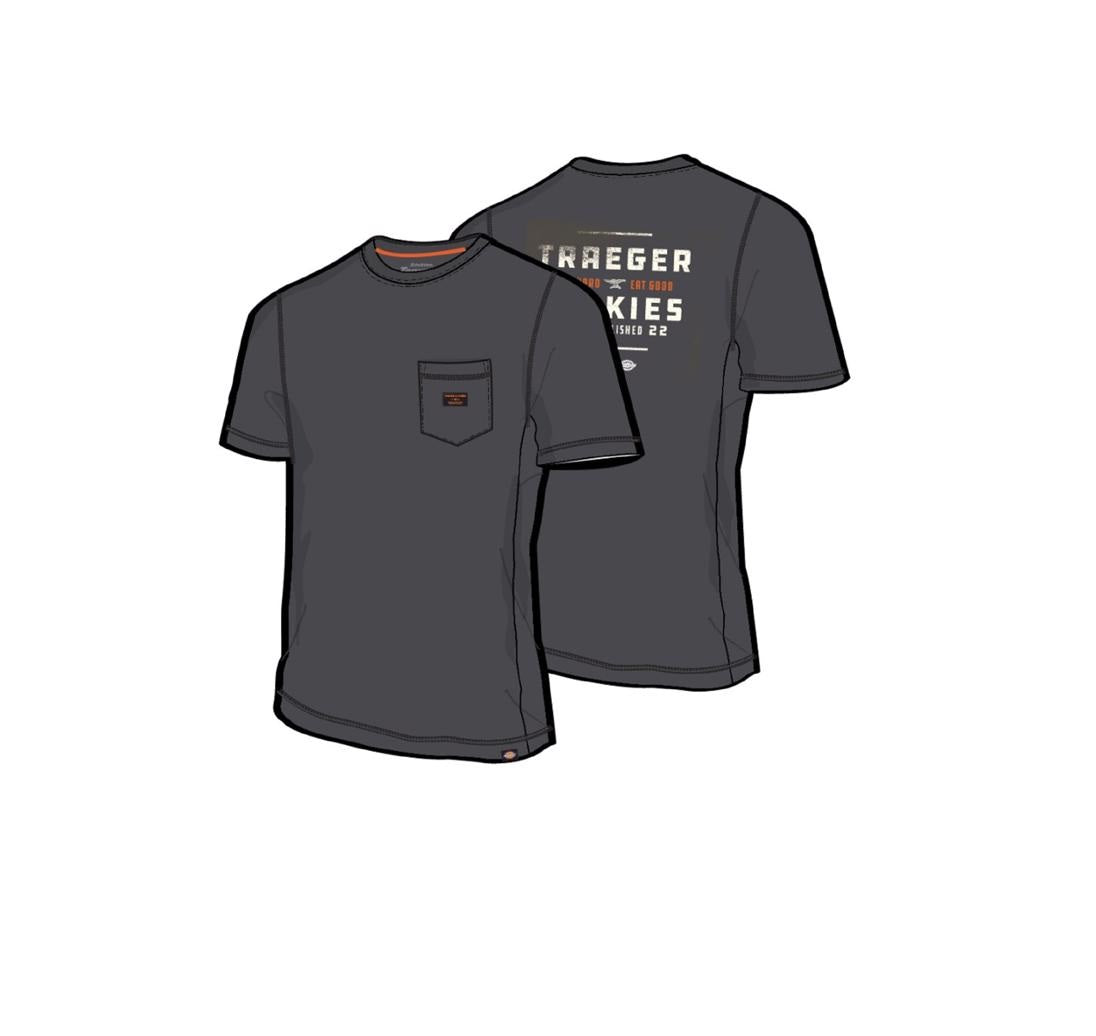 Dickies TRGSS1CHL Traeger Tee Shirt, Charcoal Grey, L