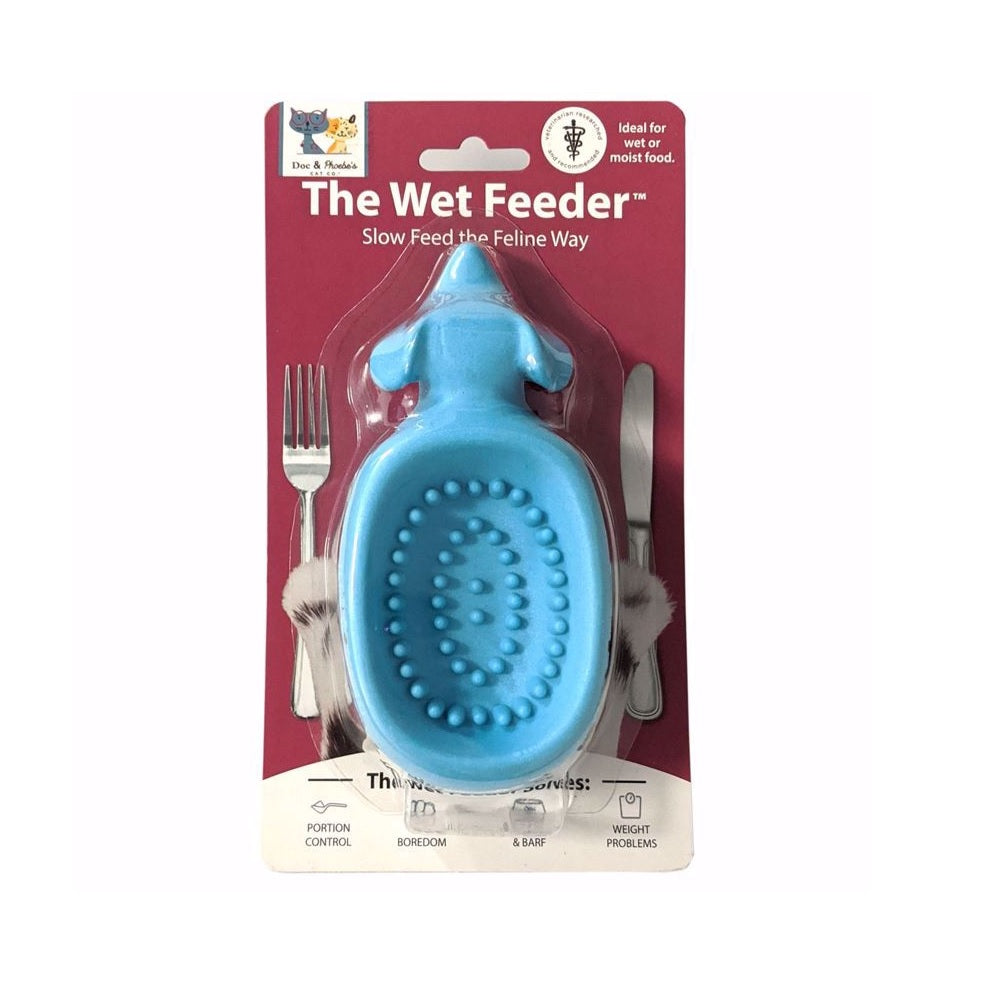 Doc & Phoebe 33051 The Wet Feeder Pet Feeder, Blue