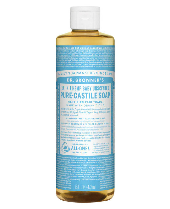 Dr. Bronner's CSBA16 18-in-1 Pure-Castile Liquid Soap, 16 Oz