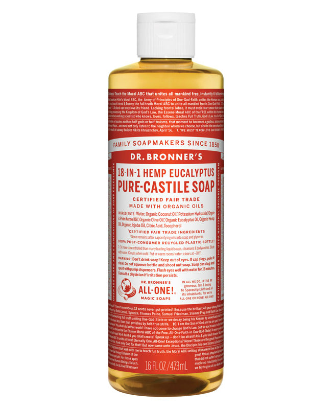 Dr. Bronner's CSEU16 18-in-1 Pure-Castile Liquid Soap, 16 Oz