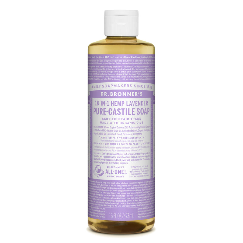 Dr. Bronner's CSLA16 Lavender Pure-Castile Liquid Soap, 16 Oz