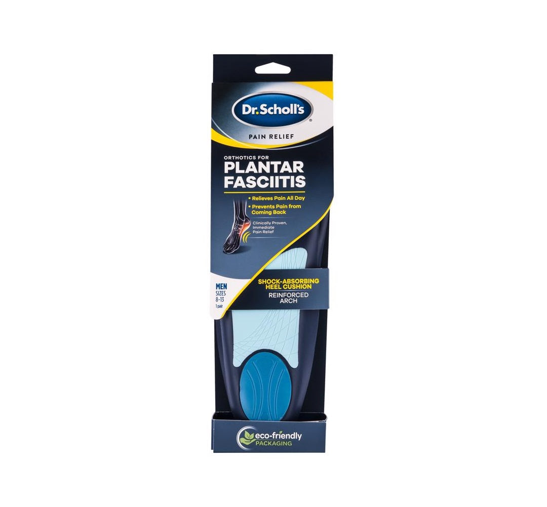 Dr Scholl's 888853590370 Plantar Fasciitis Men's Insoles, Blue