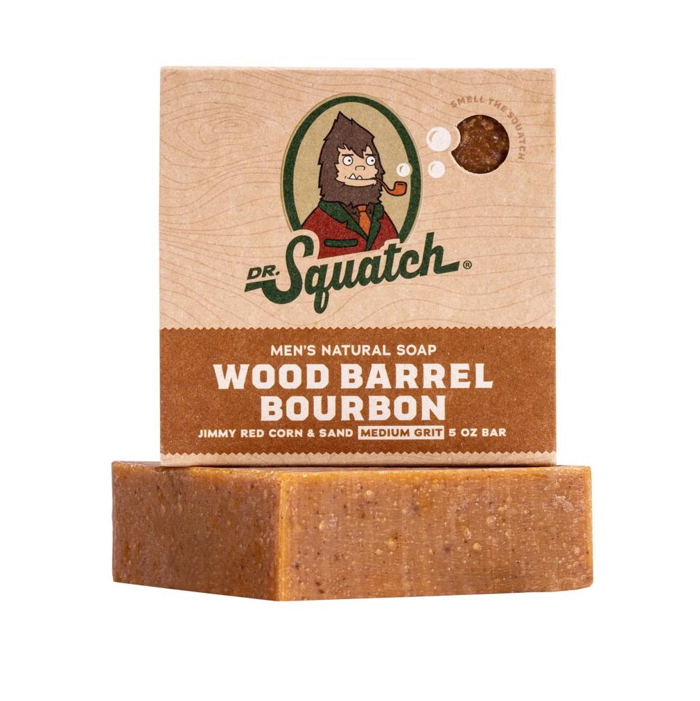 Dr. Squatch RTLBARWBB-6-6 Soap Bar, Wood Barrel Bourbon, 5 Oz