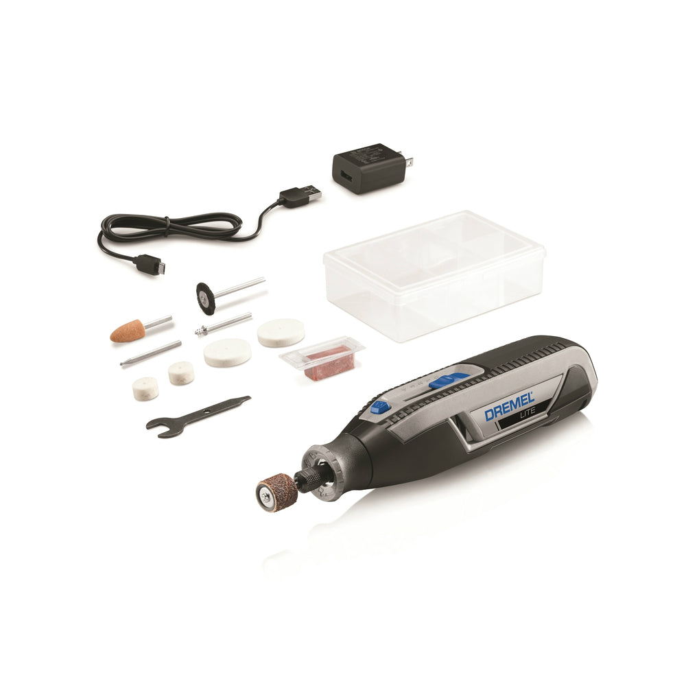 Dremel 7760-N/10 Lite 4-Volt Lithium-Ion Variable Speed Cordless Rotary Tool, Grey