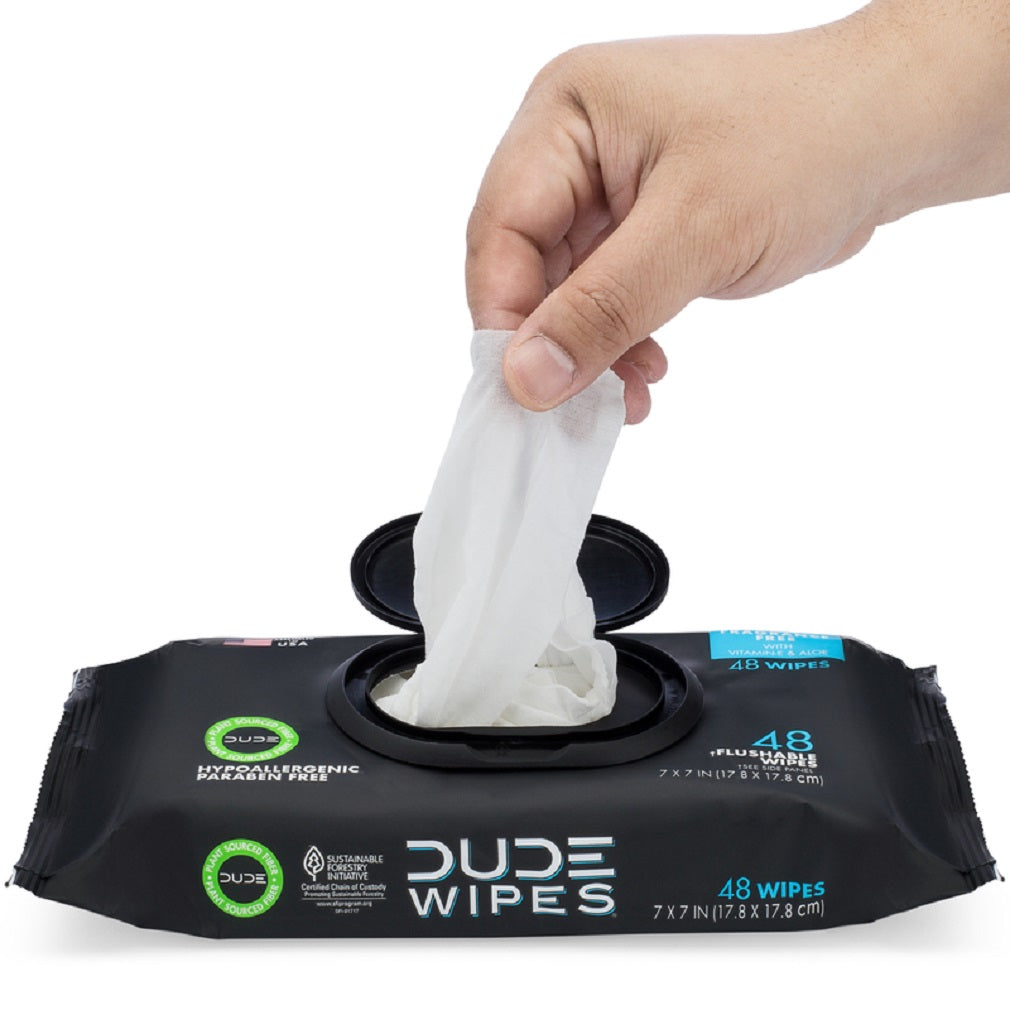 Dude Wipes DW-CE-3 Dude Products Disposable Adult Washcloths, Black