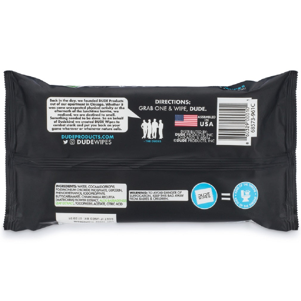 Dude Wipes DW-CE-3 Dude Products Disposable Adult Washcloths, Black