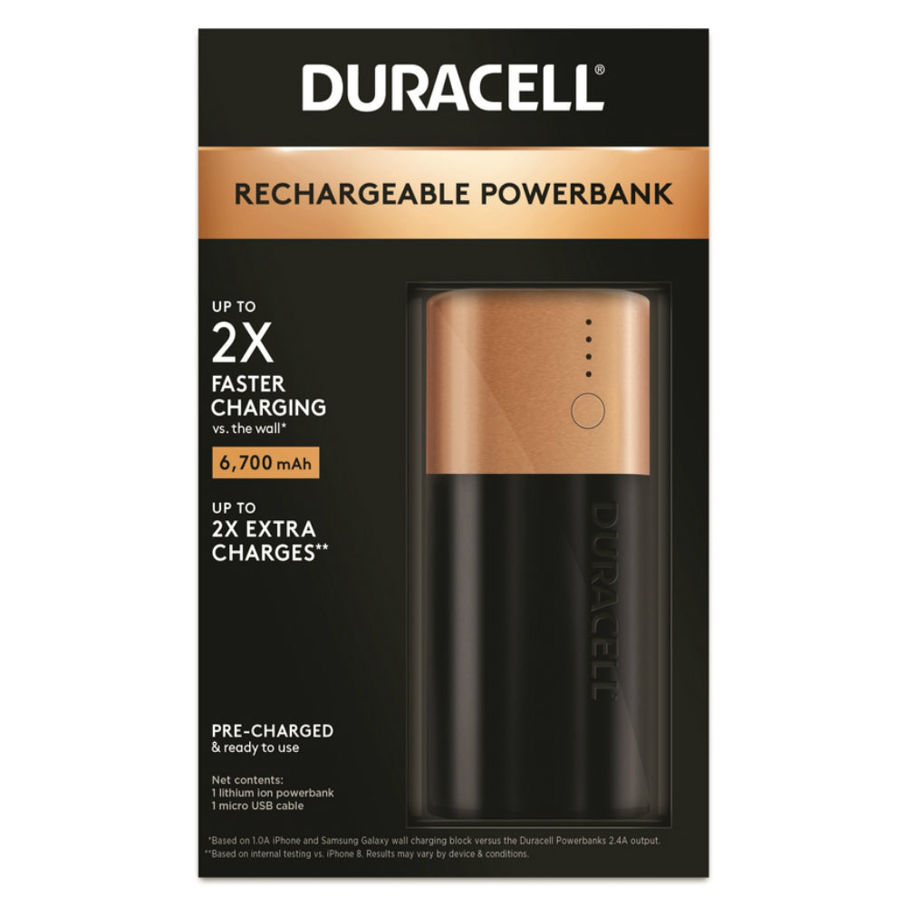 Duracell 03292 2-Day Power Bank and USB Charger, Black and Gold