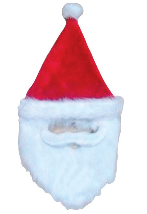 Dyno 0408967-1AC Christmas Bearded Santa Hat, Polyester, Red