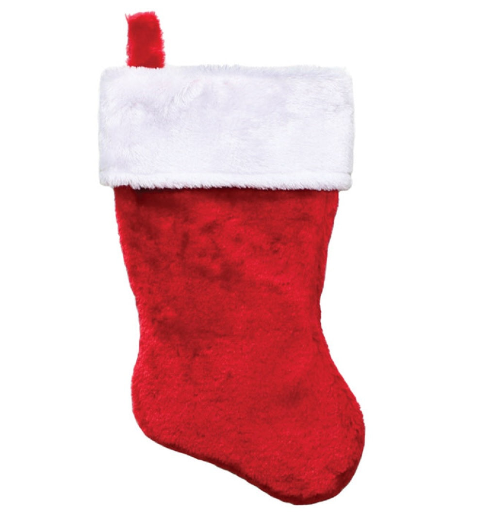 Dyno 1171343-1AC Christmas Plush Stocking, Polyester, Red/White