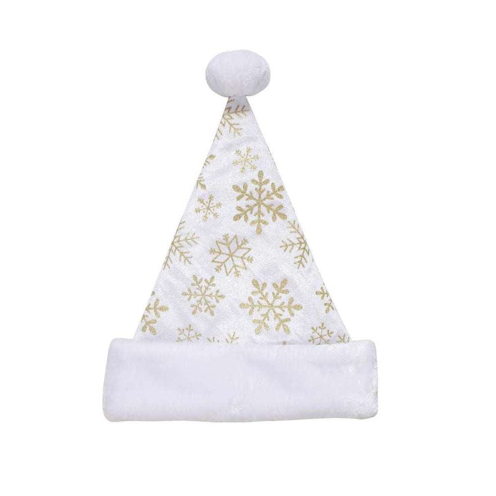 Dyno 0408787-7AC Glitter Snowflakes Christmas Santa Hat, White