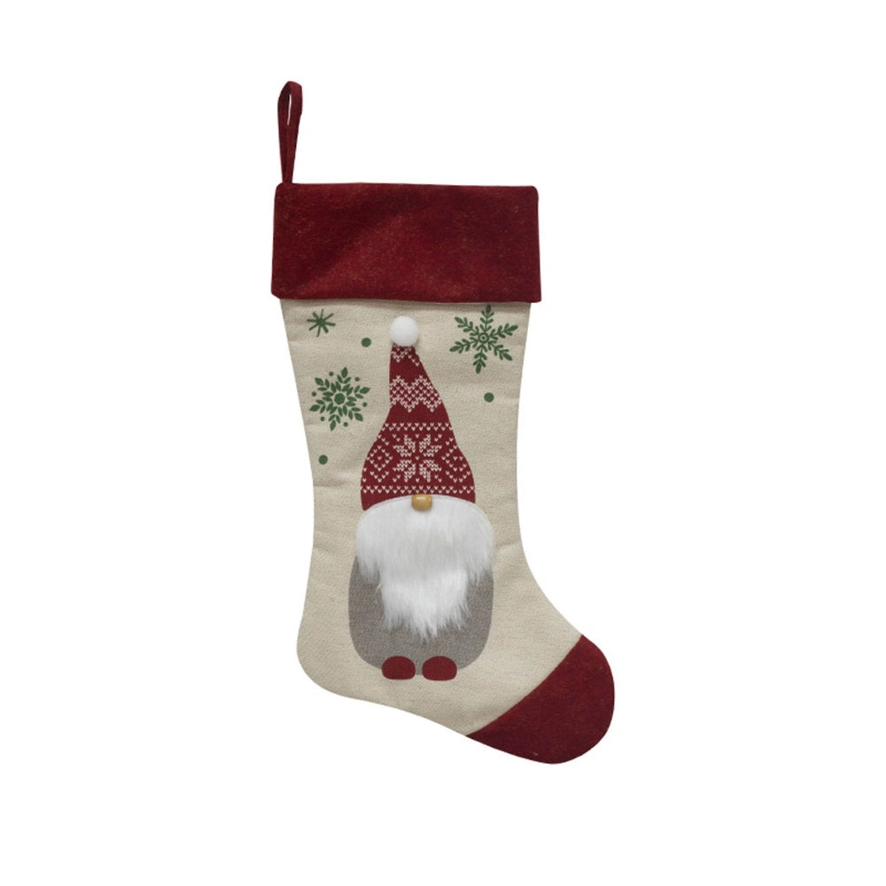 Dyno 1209679-1 Jolly Gnome Icon Christmas Stocking, Faux Linen