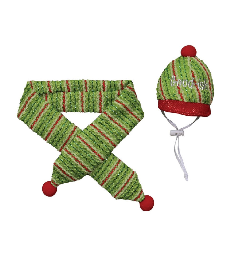 Dyno 3004180-1LX Christmas Holiday Scarf  & Hat Pet Costume