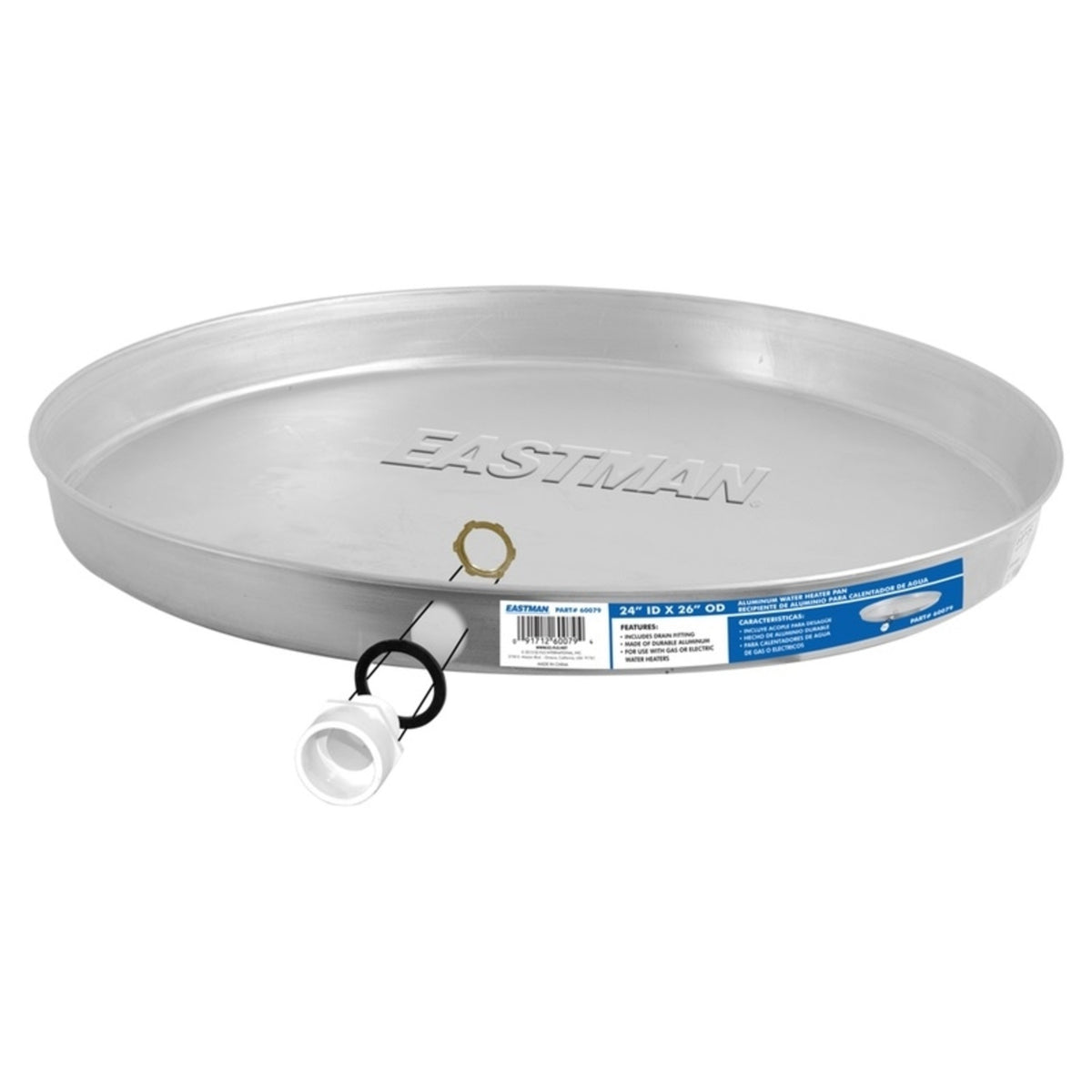 Eastman 60079 Water Heater Pan, Aluminum, 24"
