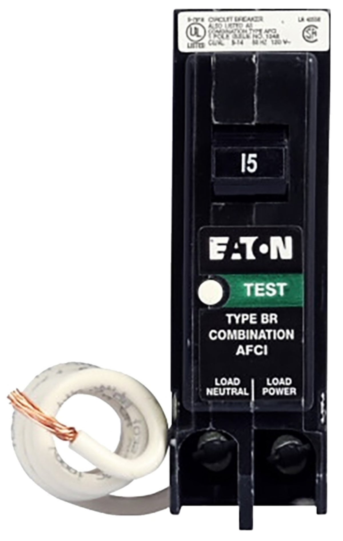 Eaton BRP115AF Cutler-Hammer Arc-Fault Type BR Circuit Breaker, 120 Volt