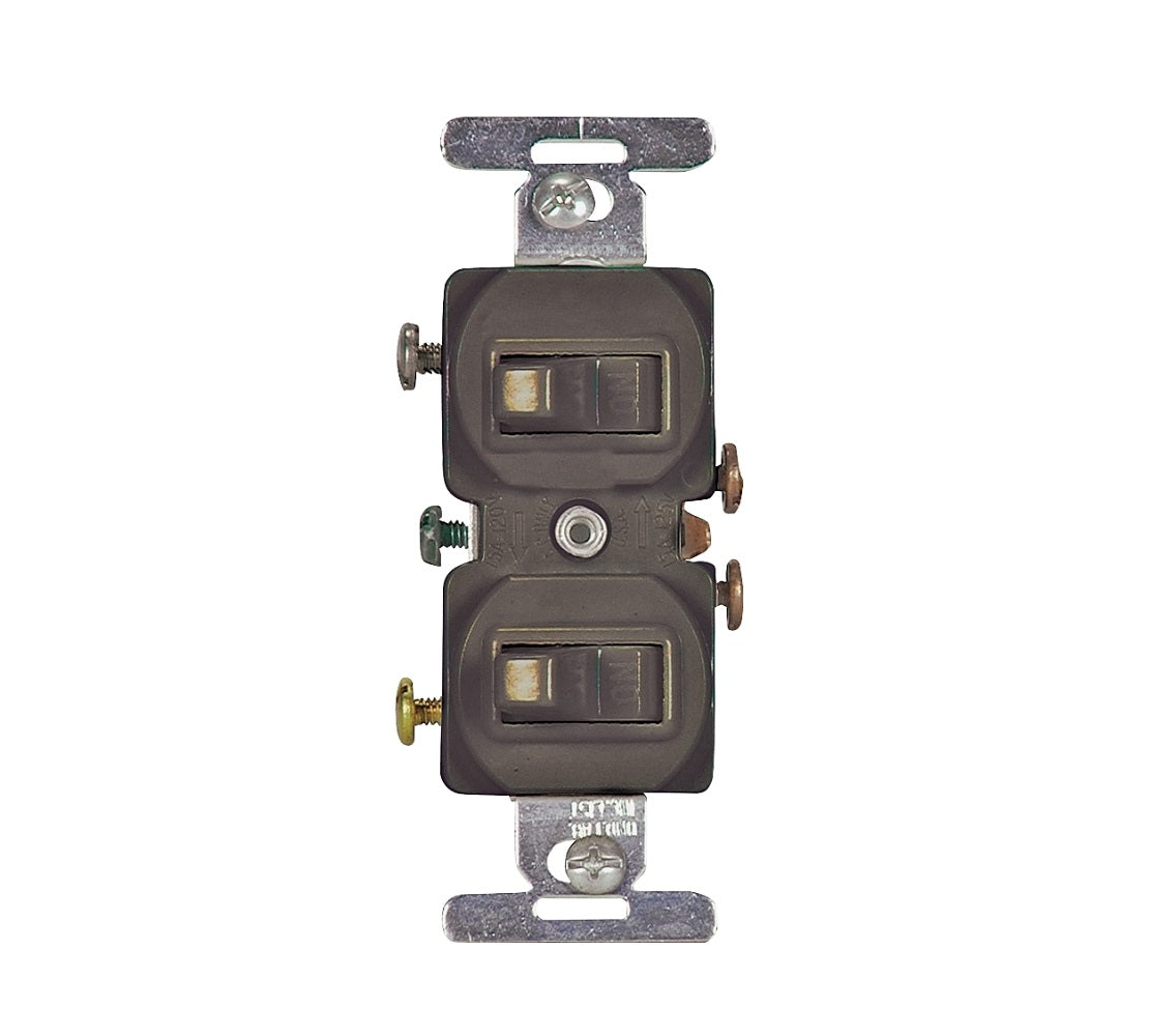 Eaton 271B-BOX Wiring Devices Combination Toggle Switch, Brown, 15 A