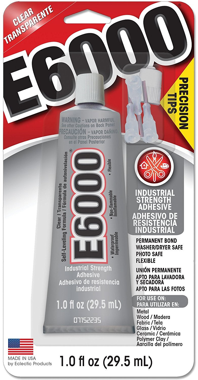 Eclectic Products 231020 E6000 Adhesive With Precision Tips, 1 Oz