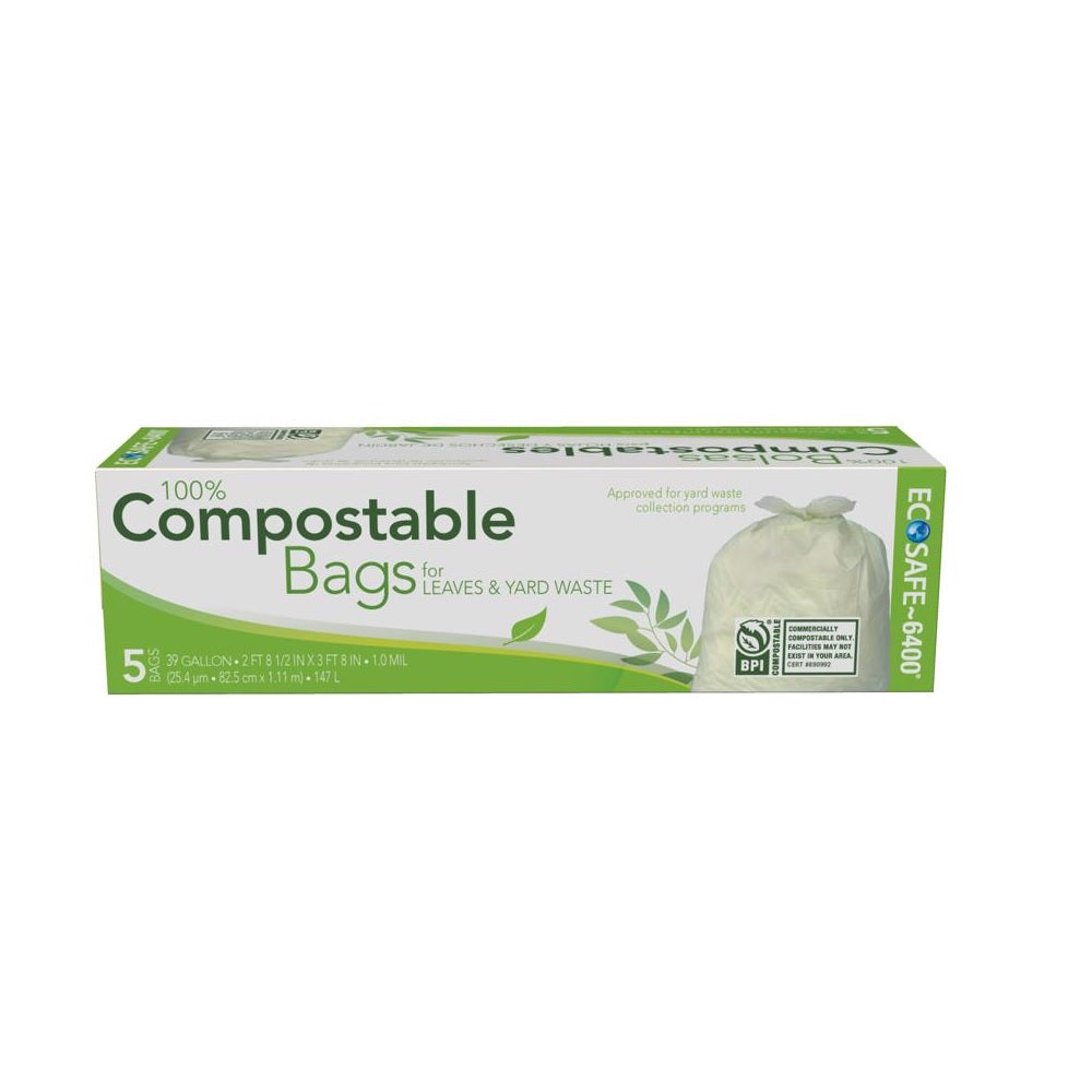 Eco-Safe C042787S Compostable Lawn & Leaf Bags, Plastic