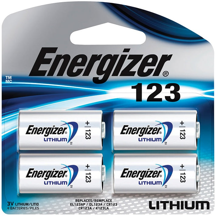 Energizer 123 EL123BP-4 Lithium Photo Batteries, 3 Volts