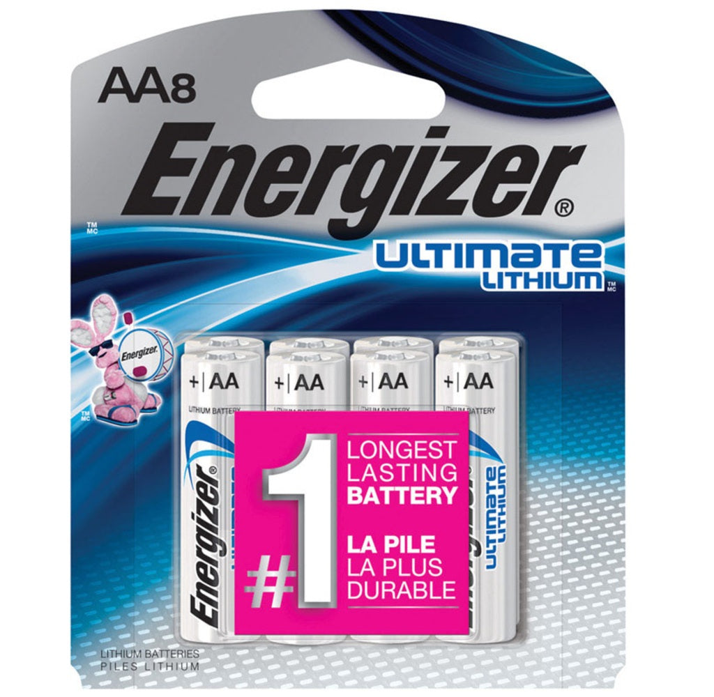 Energizer L91SBP-8 Ultimate Lithium Electronics Battery, 1.5 Volt