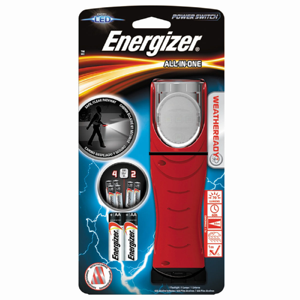 Energizer WRESA41E Weatheready All-in-one Flashlight, 70 Lumens