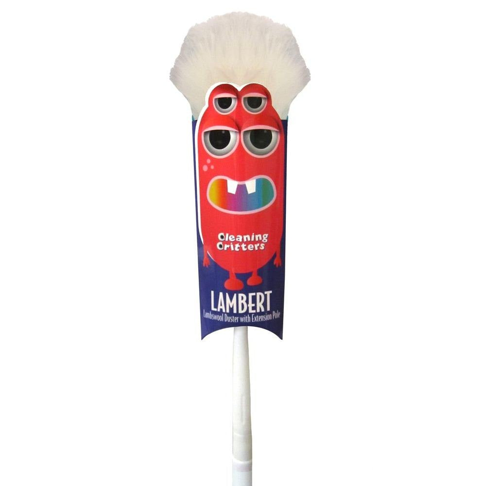 Ettore 32003 Cleaning Critters Lambert Lambswool Duster with Extension Pole, 4" X 59"