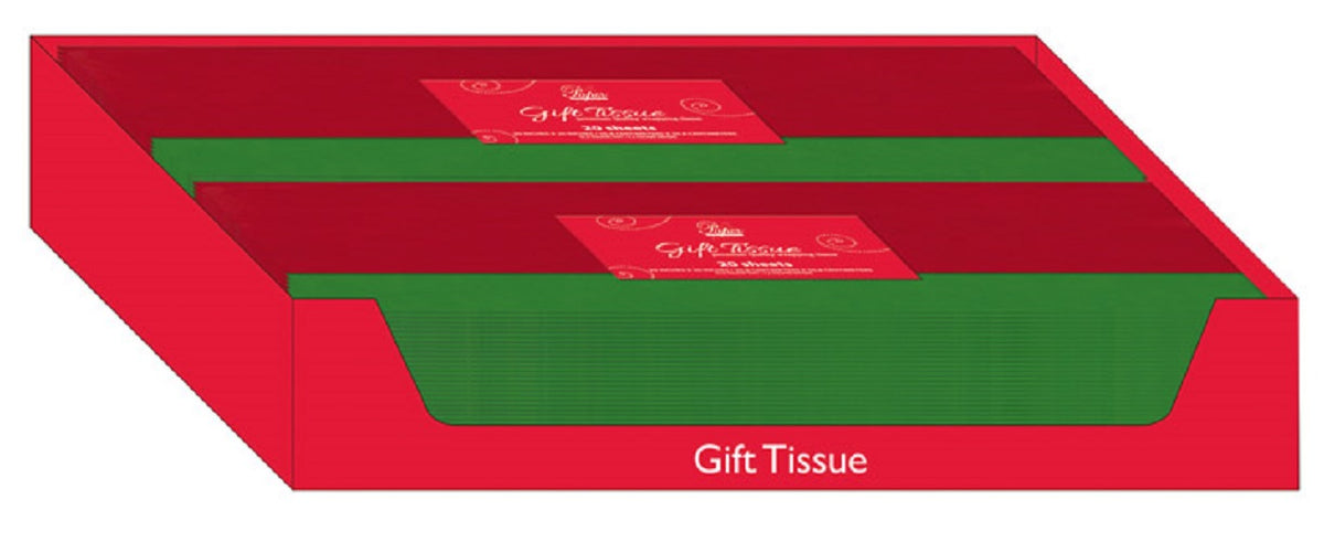 Expressive Design TISRG20CD Wrapping Tissue Paper, 20 sheet, Green/Red