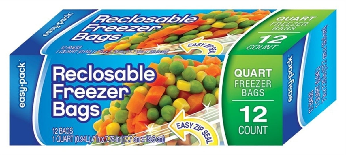 Easy Pack 1309 Reclosable Freezer Bag, 1 Quart
