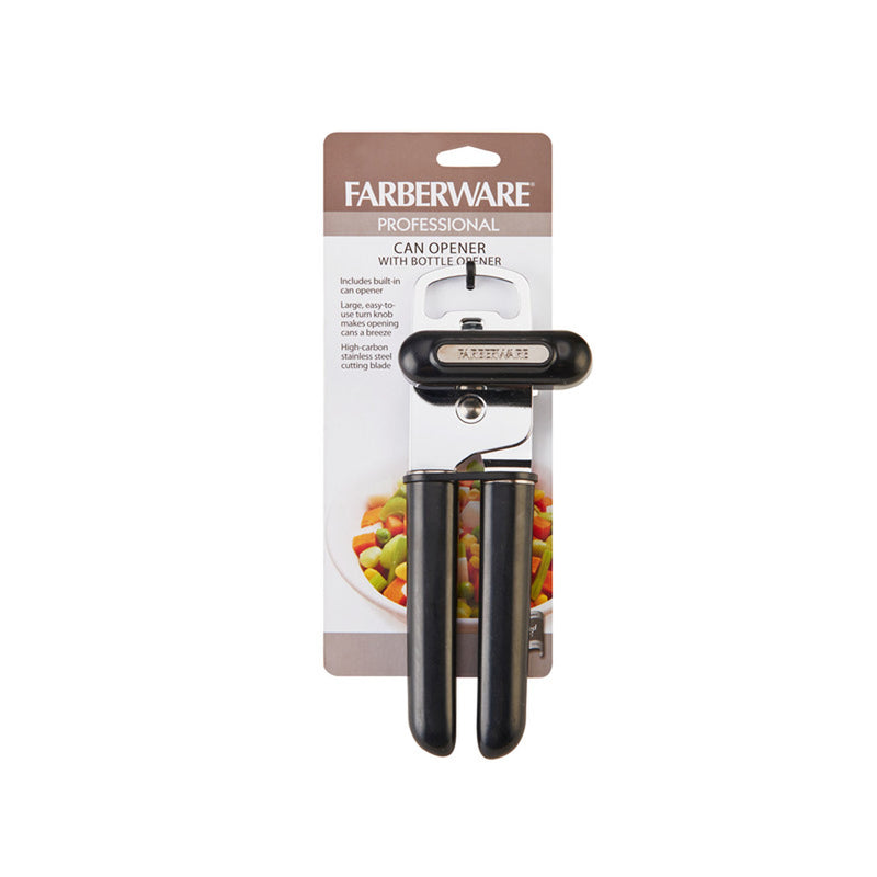 Farberware 5211450 Professional Can Opener With Bottle Opener, Black