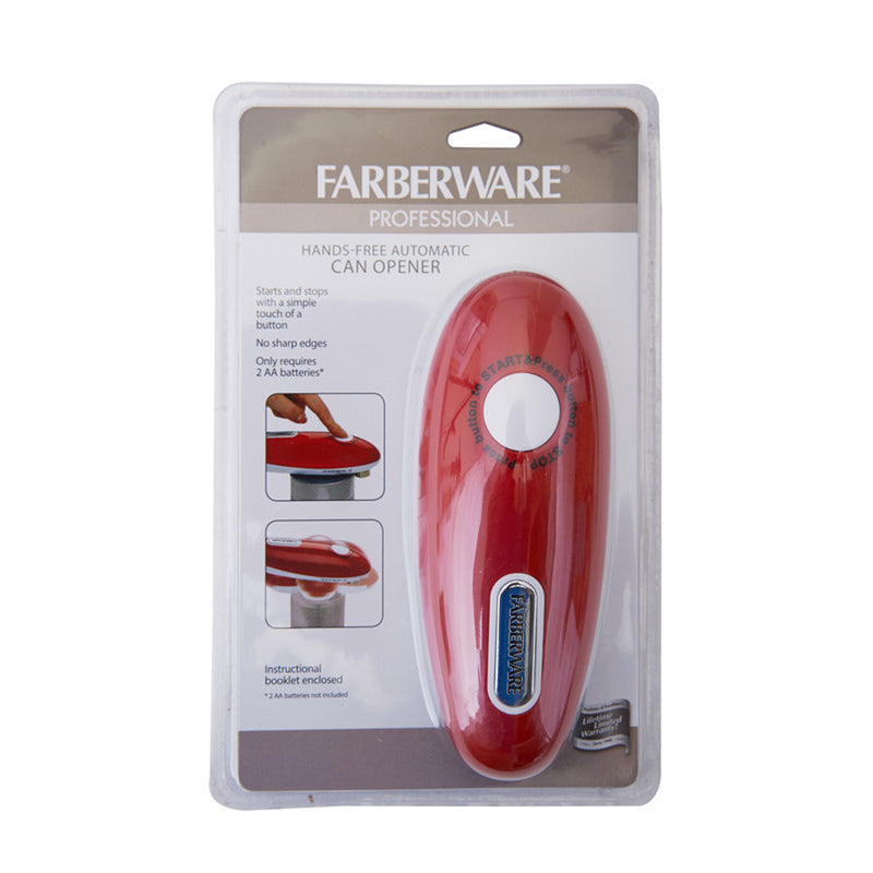 Farberware 5192598 Red and White Battery Operated Can Opener, Plastic