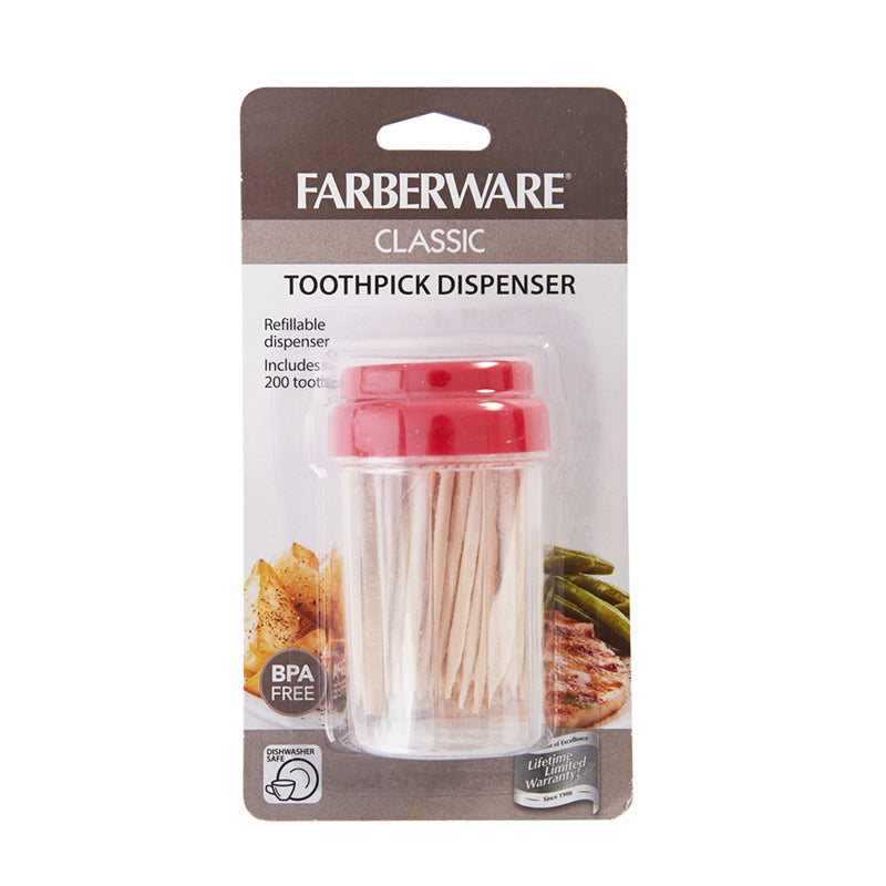 Farberware 5215825 Toothpick Dispenser, Plastic/Wood, Multicolored