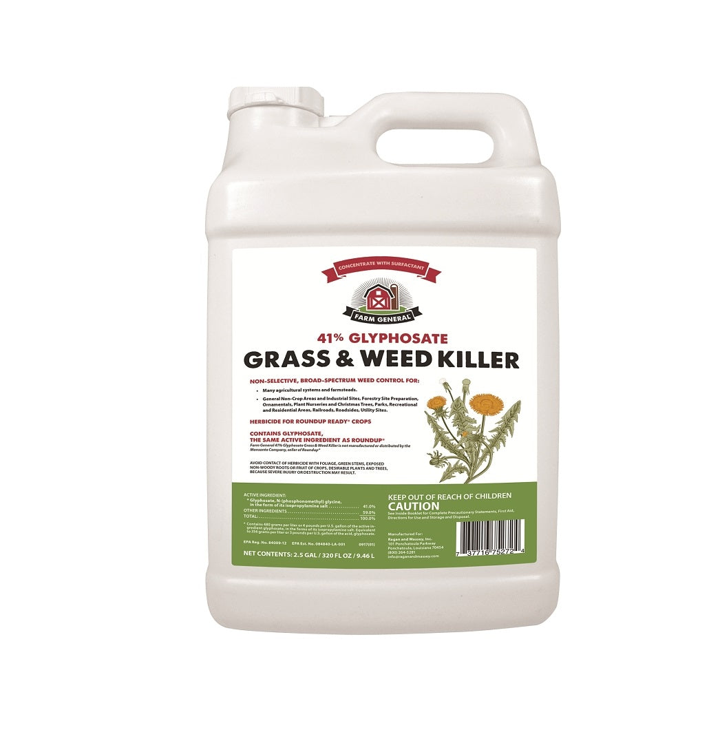Farm General 75272 Glyphosate Grass and Weed Killer, 2.5 Gallon