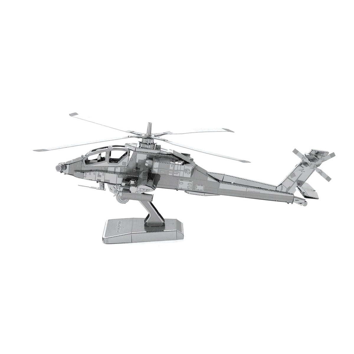 Fascinations MMS083 Metal Earth AH-64 Apache 3D Model Kit, Silver