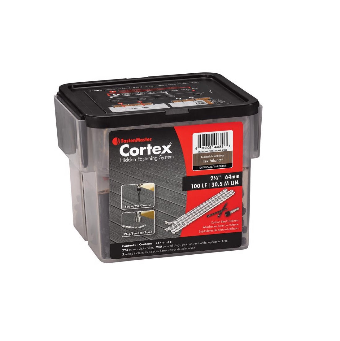 FastenMaster CTXCL-TX1LFENTS Cortex Hidden Deck Fastener, Steel