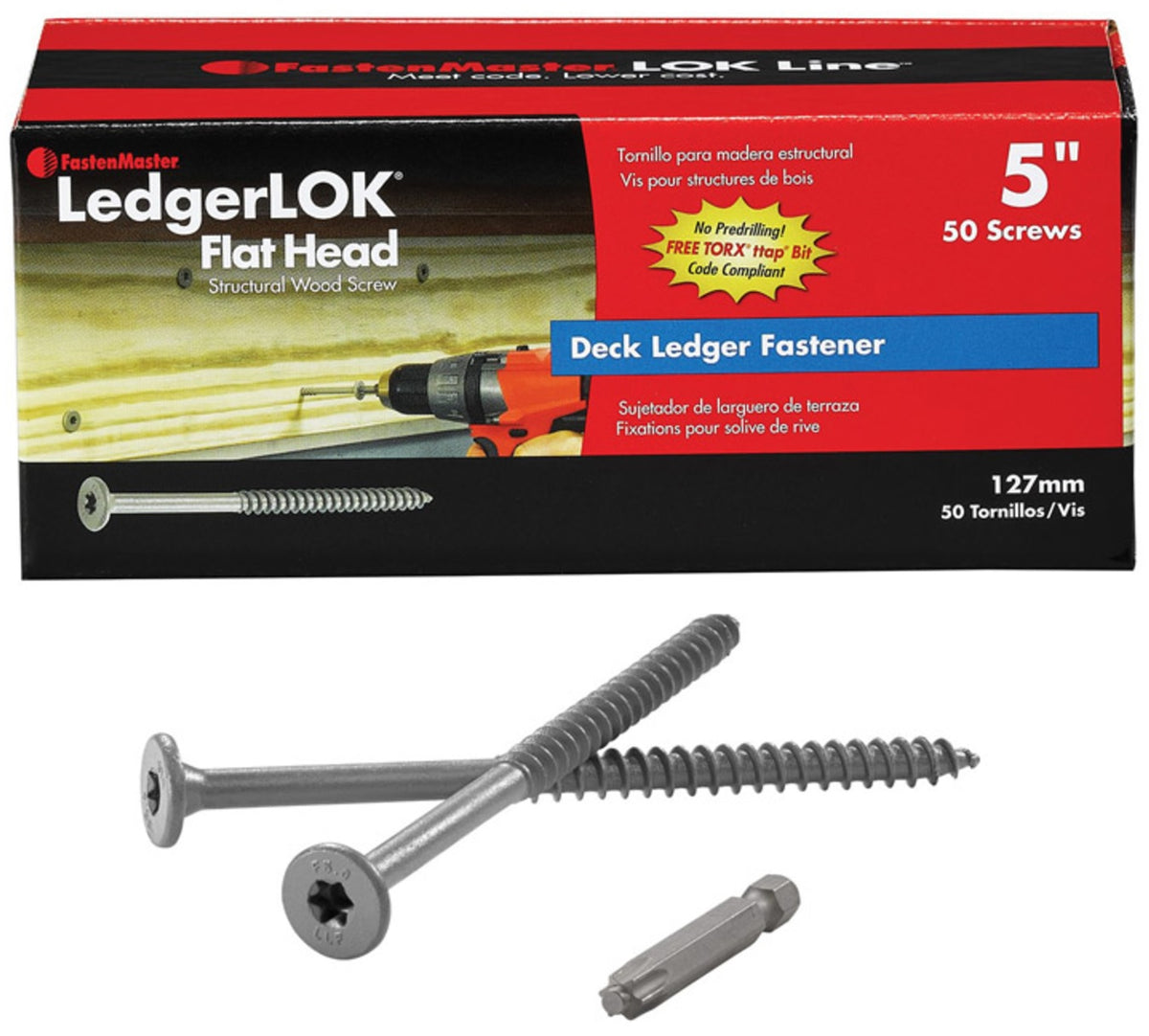 FastenMaster FMLLF005-50 LedgerLOK Structural Screws, 5" x #14