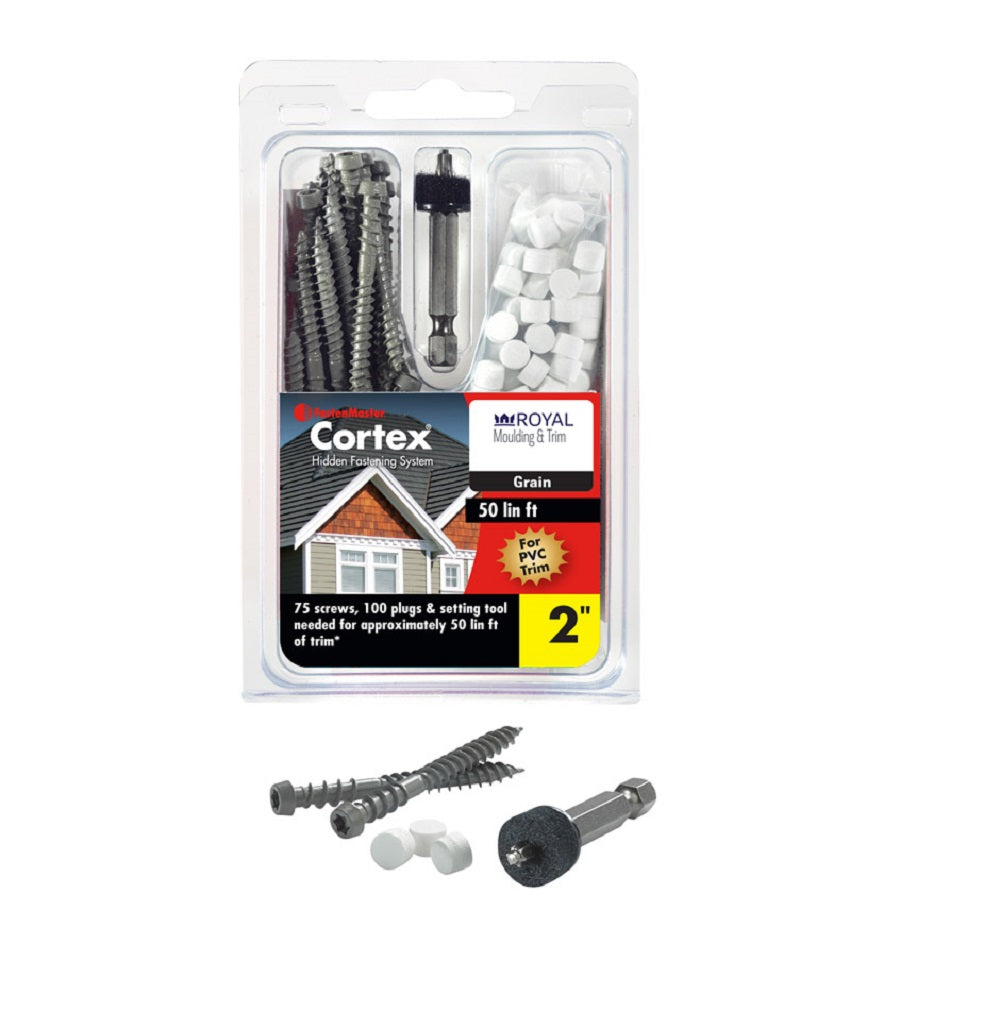 Fastenmaster FMCTXT-RY50SM Cortex Trim Screws with Plug, 2"