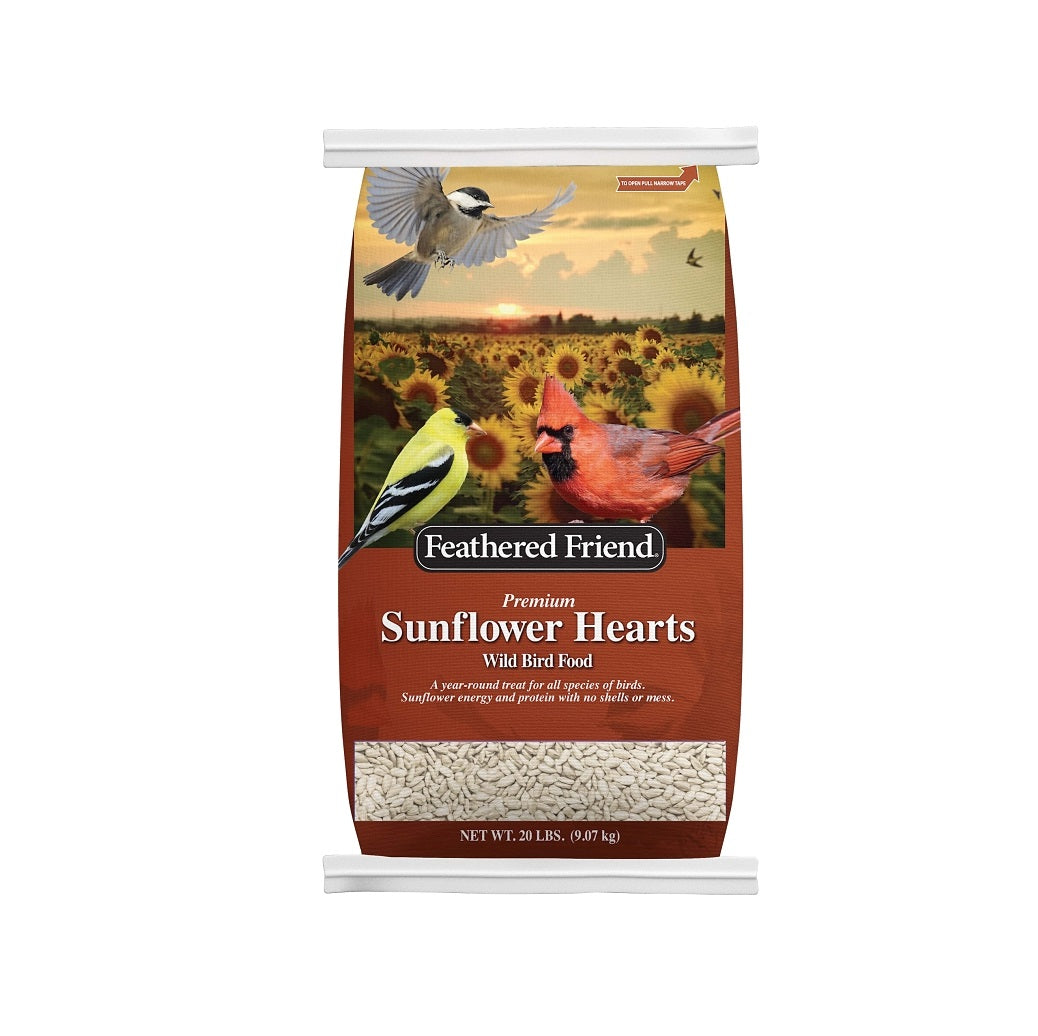Feathered Friend 14414 Premium Sunflower Hearts Wild Bird Food, 20 Lb