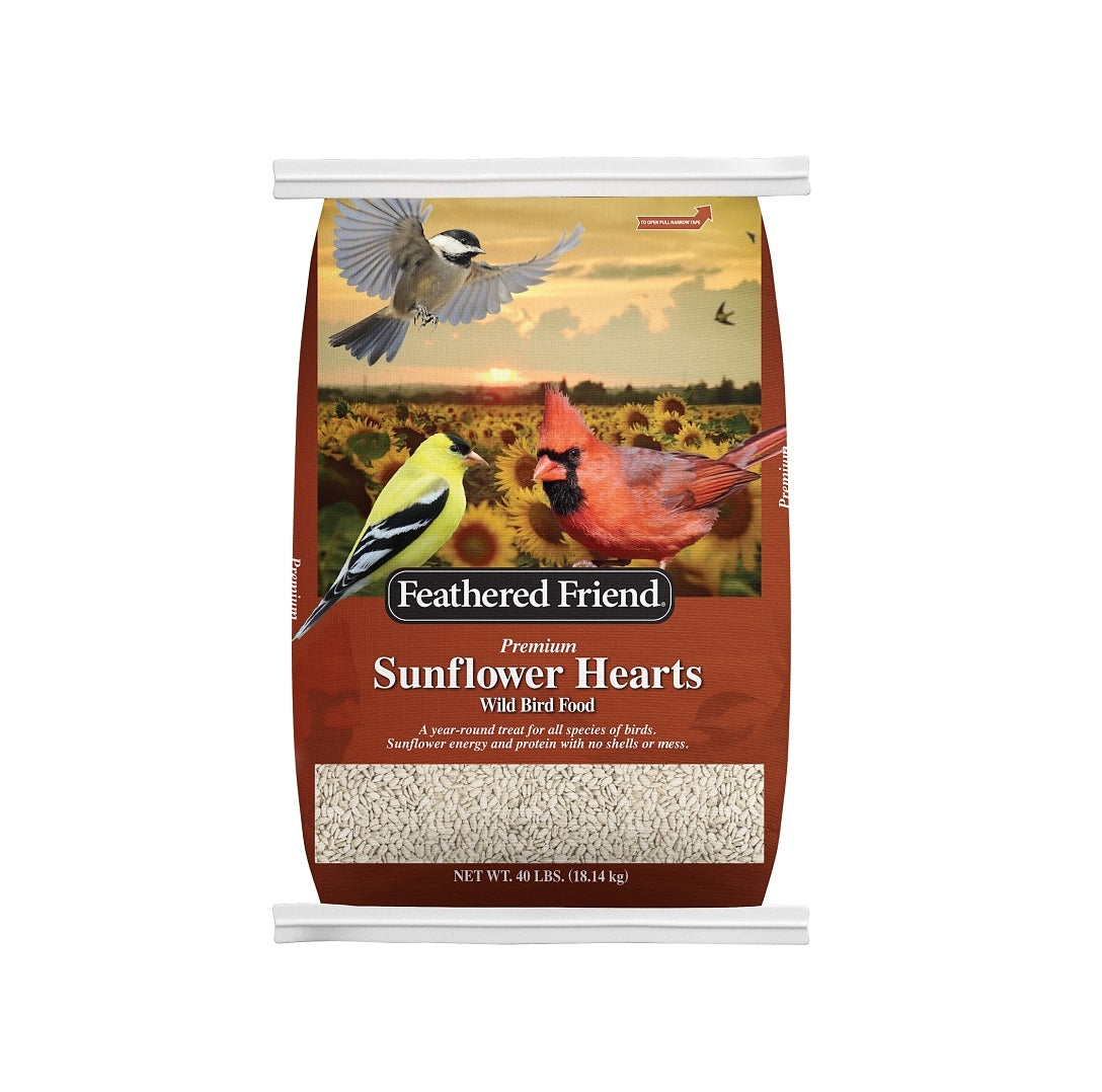 Feathered Friend 14415 Premium Sunflower Hearts Wild Bird Food, 40 Lb