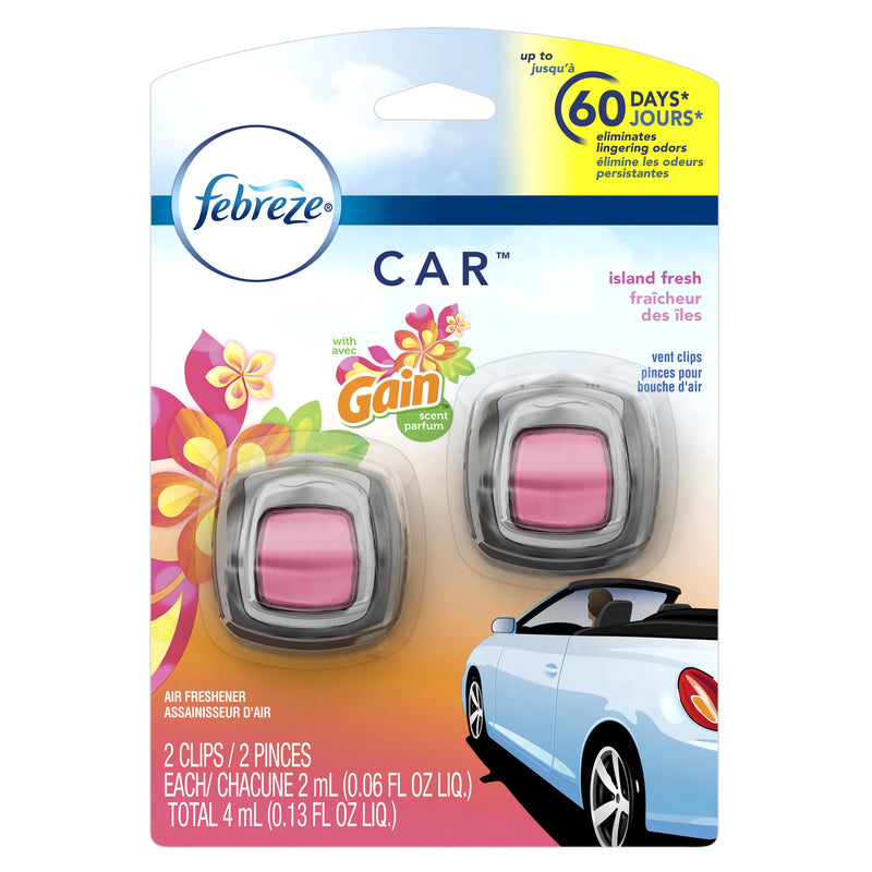 Febreze 90500 Car Air Freshener, Gain Island Fresh, 0.13 Oz