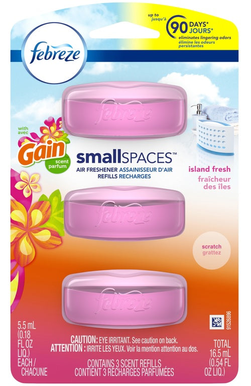 Febreze 72490 Small Spaces Air Freshener Refill, Gain Island Fresh Scent