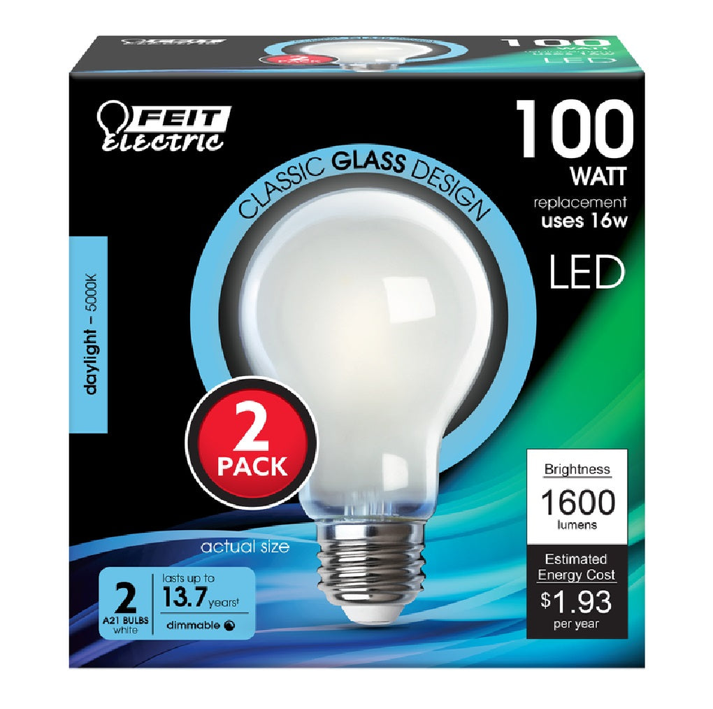 Feit Electric A100/950CA/FIL2 Dimmable A21 Filament LED Bulb, 16 W
