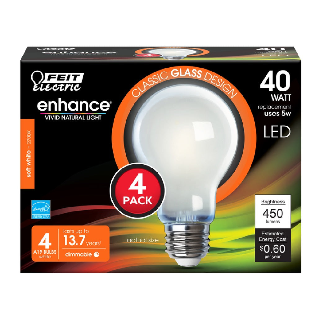 Feit Electric A1940/927CAFIL4 Enhance Dimmable A19 Filament LED Bulb