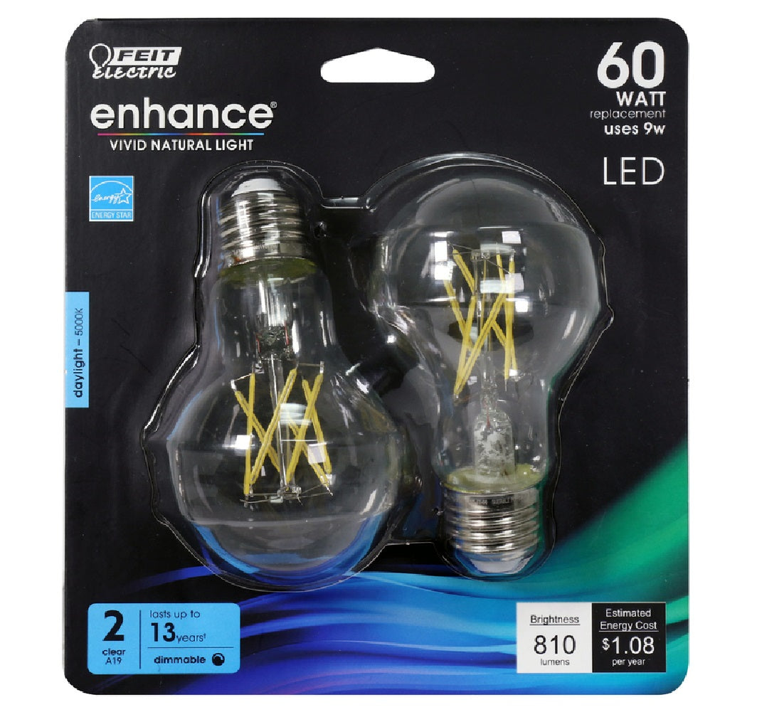 Feit Electric A1960CL950CAFL2 Enchance Dimmable LED Light Bulb, 9 W