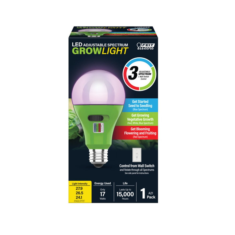 Feit Electric A21ADJGRWLEDHD A21 LED Grow Light, 17 Watts
