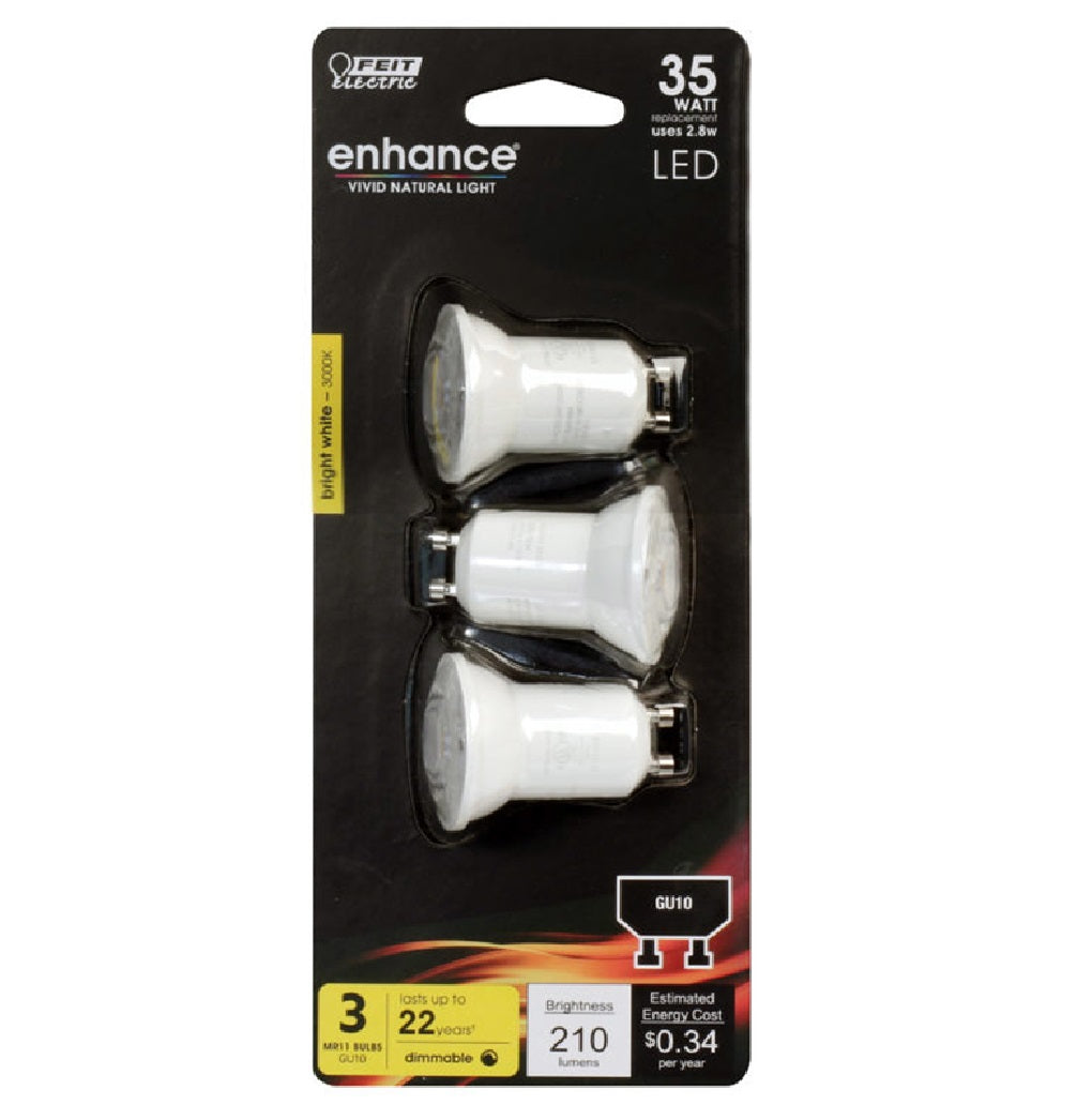 Feit Electric BMR11GU10930CA3 Enhance Dimmable LED Bulb, 2.8 W