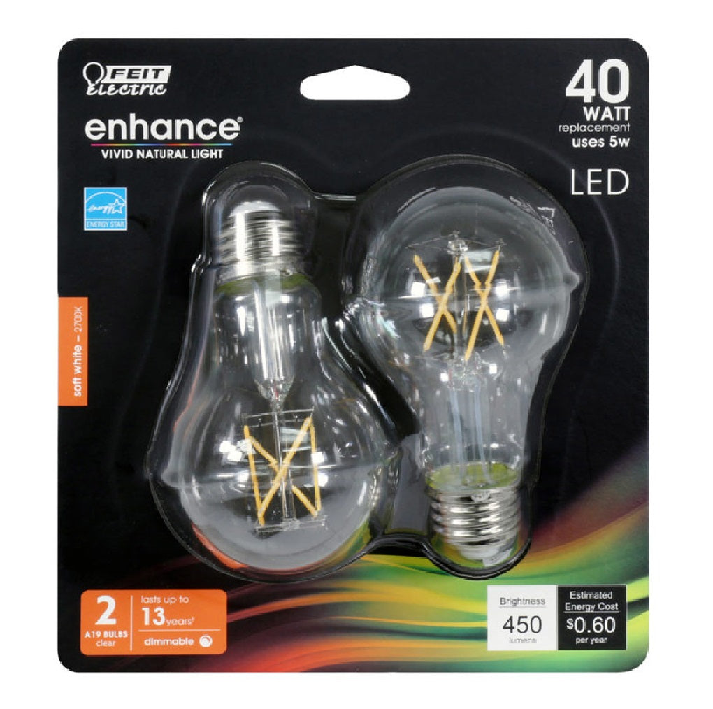 Feit Electric BPA1940C927CAF2 Enhance Dimmable A19 Filament LED Bulb
